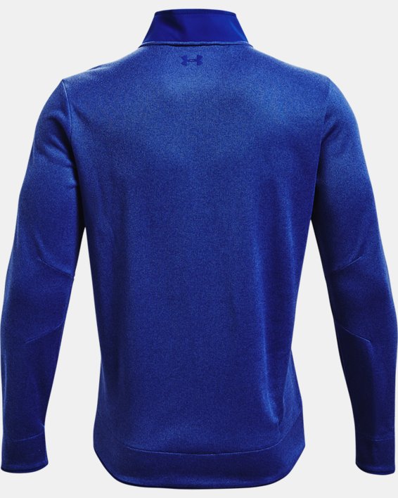 Men's UA Storm SweaterFleece Heather Snap Mock, Blue, pdpMainDesktop image number 6